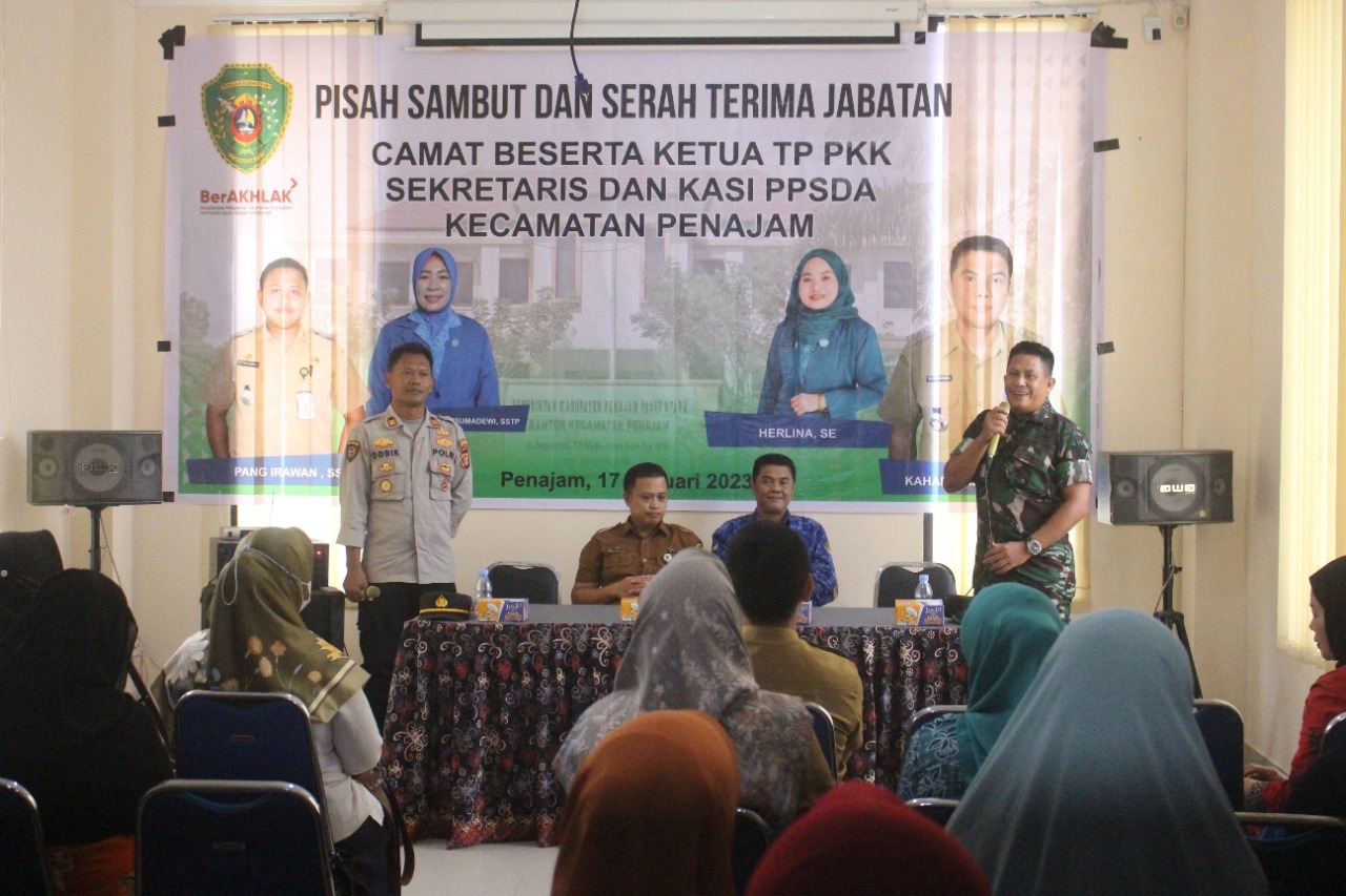 Acara Pisah Sambut Camat Penajam, Danramil Penajam Kapten Inf M.Aluy Harapkan Bersinergi Baik dengan TNI-Polri