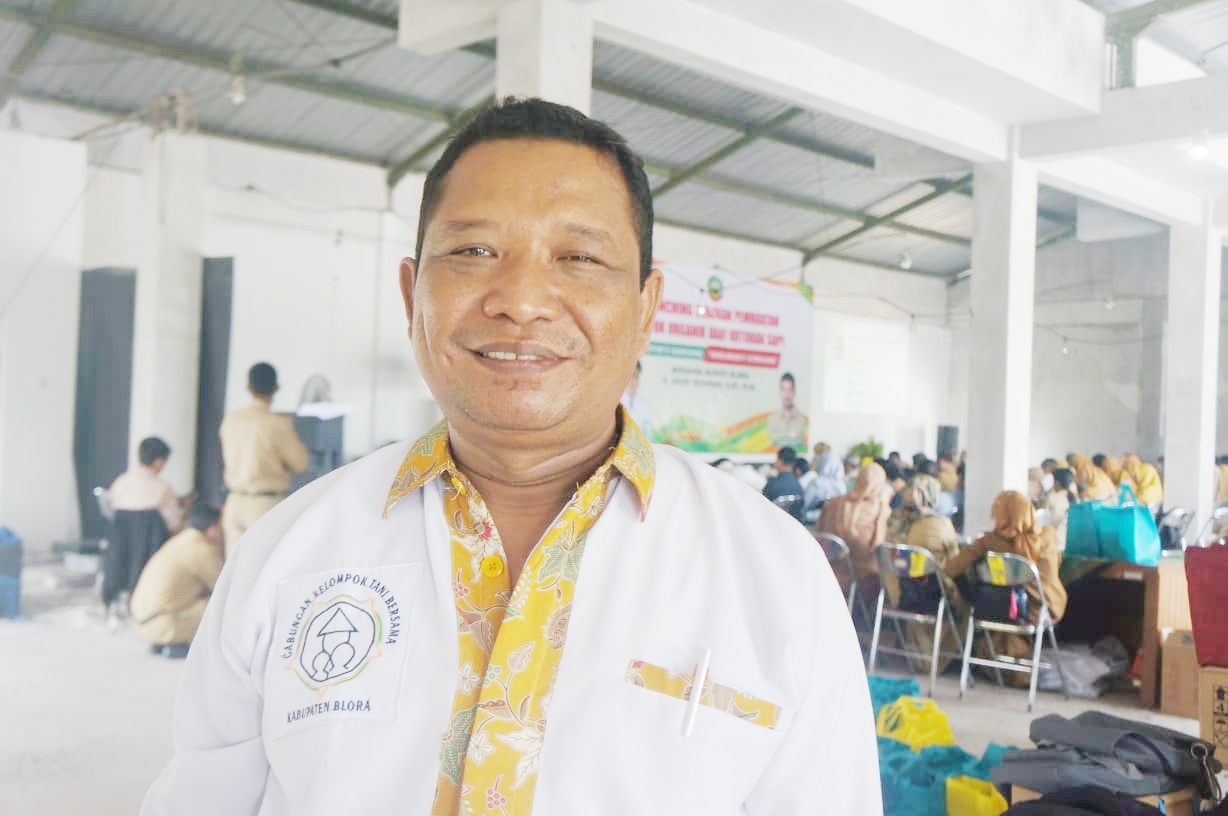 Yusuf Nurbaidi Ketua Gapoktan Apresisasi Pemda Blora Trobosan Ketergantungan Pupuk Bersubsidi.
