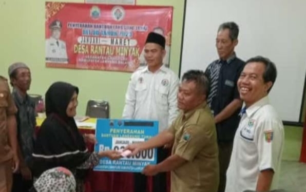 Pemdes Rantau Minyak Salurkan BLT DD Ta-2023 Tahap Pertama