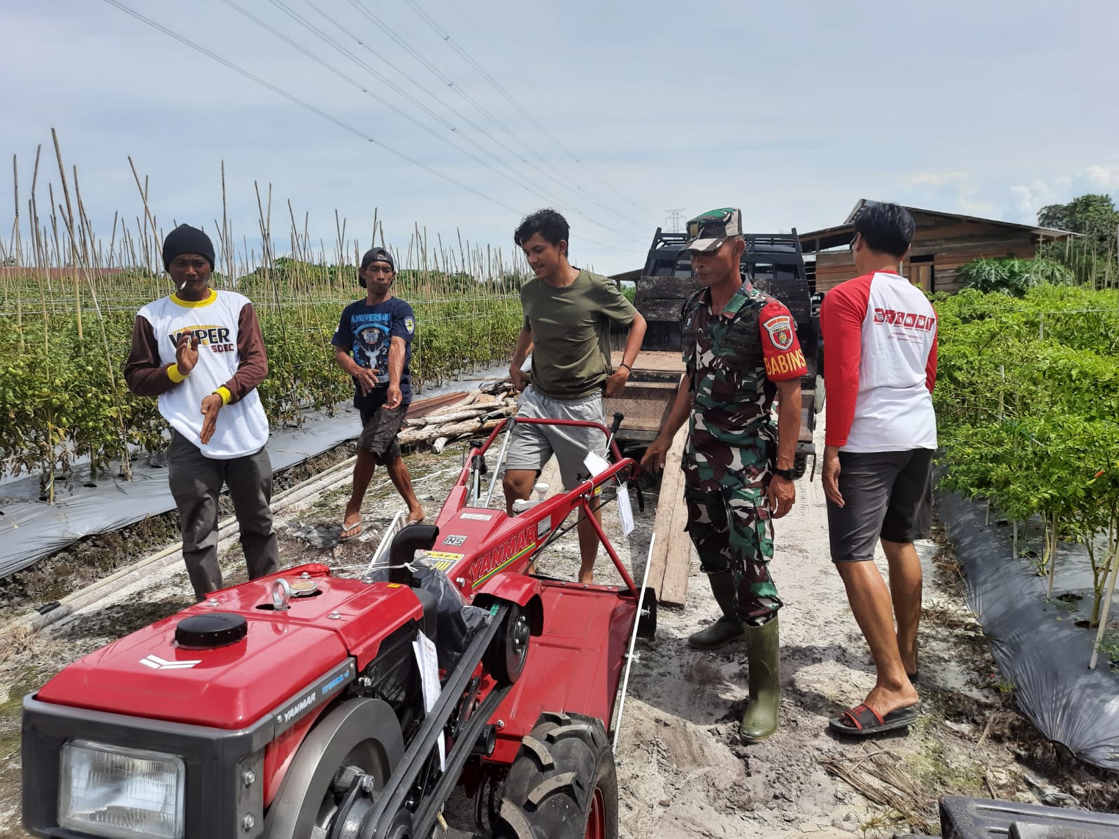 Bentuk Perhatian Pemerintah, Babinsa Kopka Gampang Terima Bantuan Traktor Roda Dua Rotary
