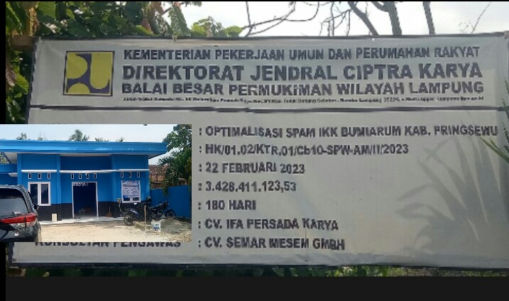 Pantastis Angaran Optimalisasi  SPAM DiPringsewu Jadi Sorotan  