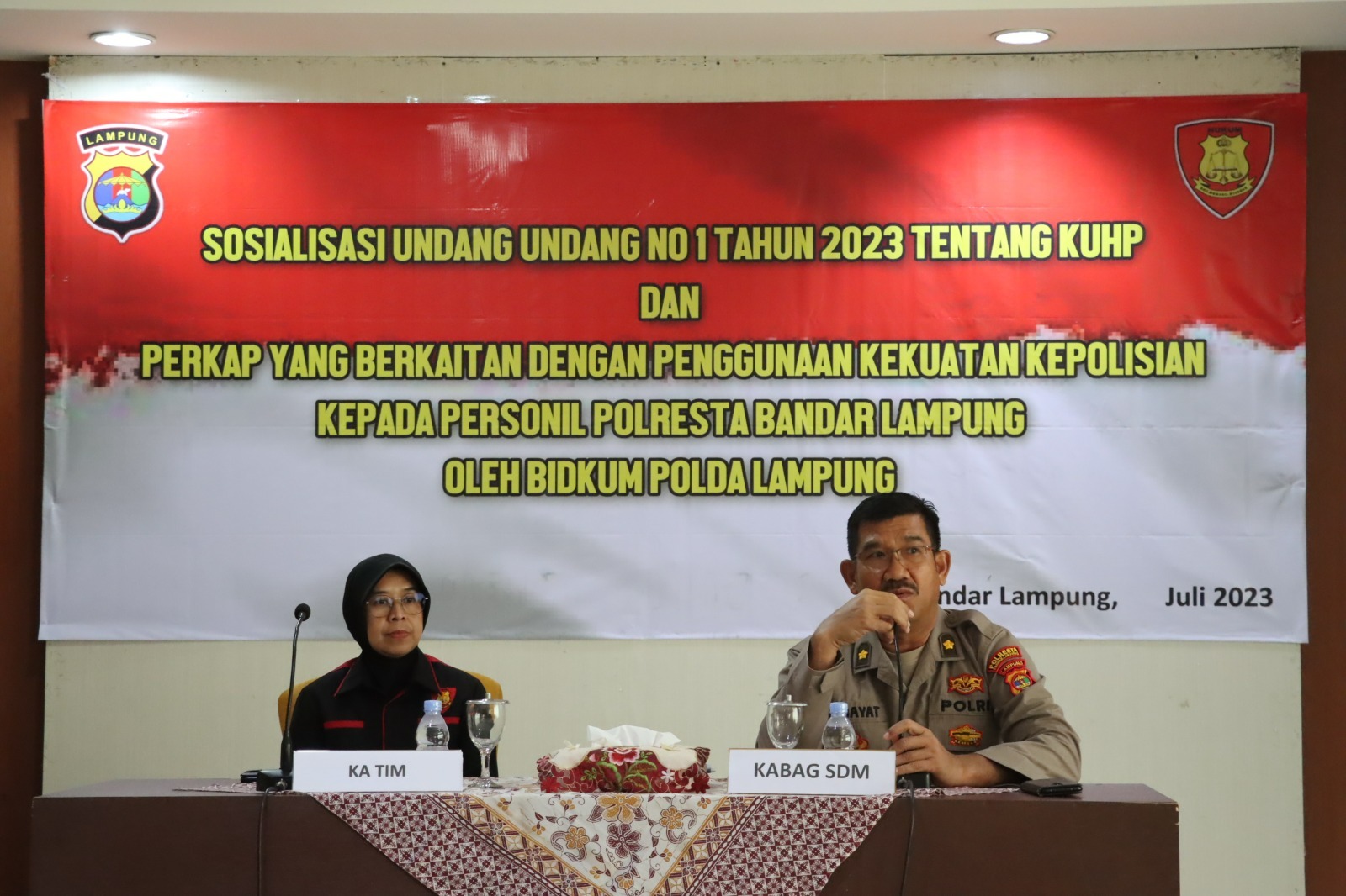 Bidkum Polda Lampung Sosialisasikan Undang Undang Nomor 1 Tahun 2023