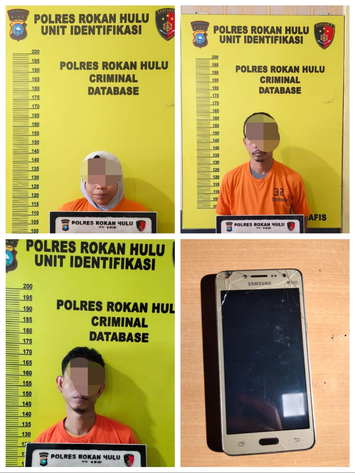 Tiga Pelaku dibekuk Polisi dan barang Bukti