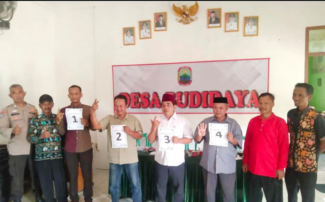 Panitia Pilkades Desa Budidaya Gelar Rapat Penetapan dan Undian Nomor Urut Calon
