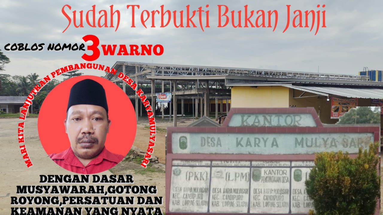 Calon Kades Karya Mulya Sari Nomor Urut 3, Warno Siap Melanjutkan Program dan Pembangunan