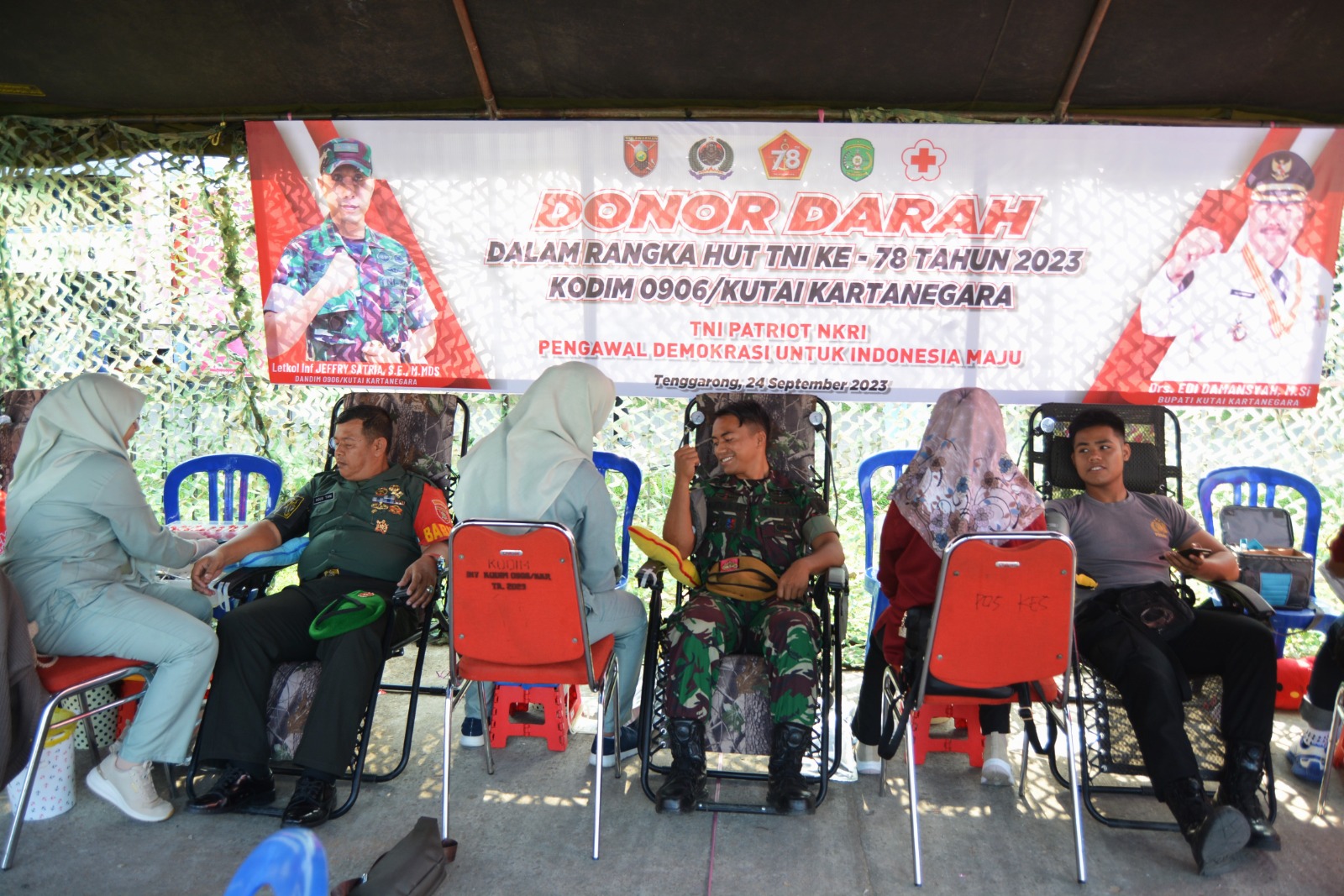 Kodim 0906/Kutai Kartanegara Gelar Donor Darah Dan Sunatan Massal