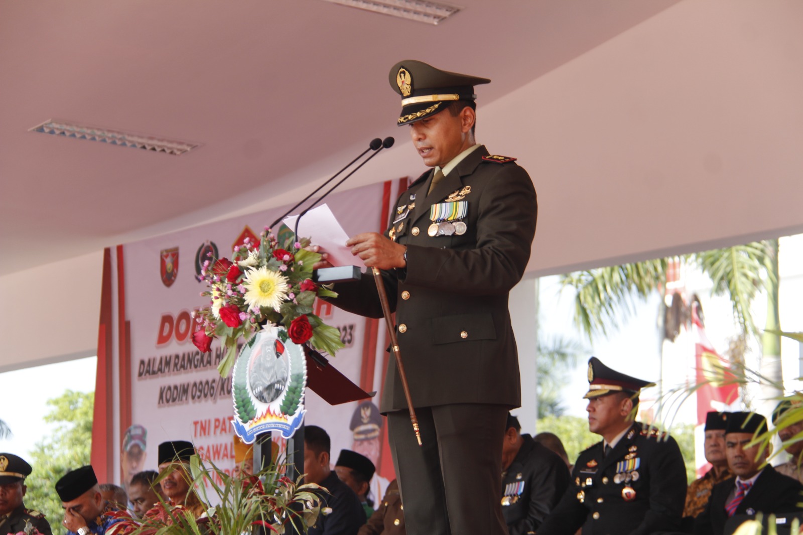 Dandim 0906/Kutai Kartanegara Pimpin Upacara Peringatan HUT TNI Ke-78