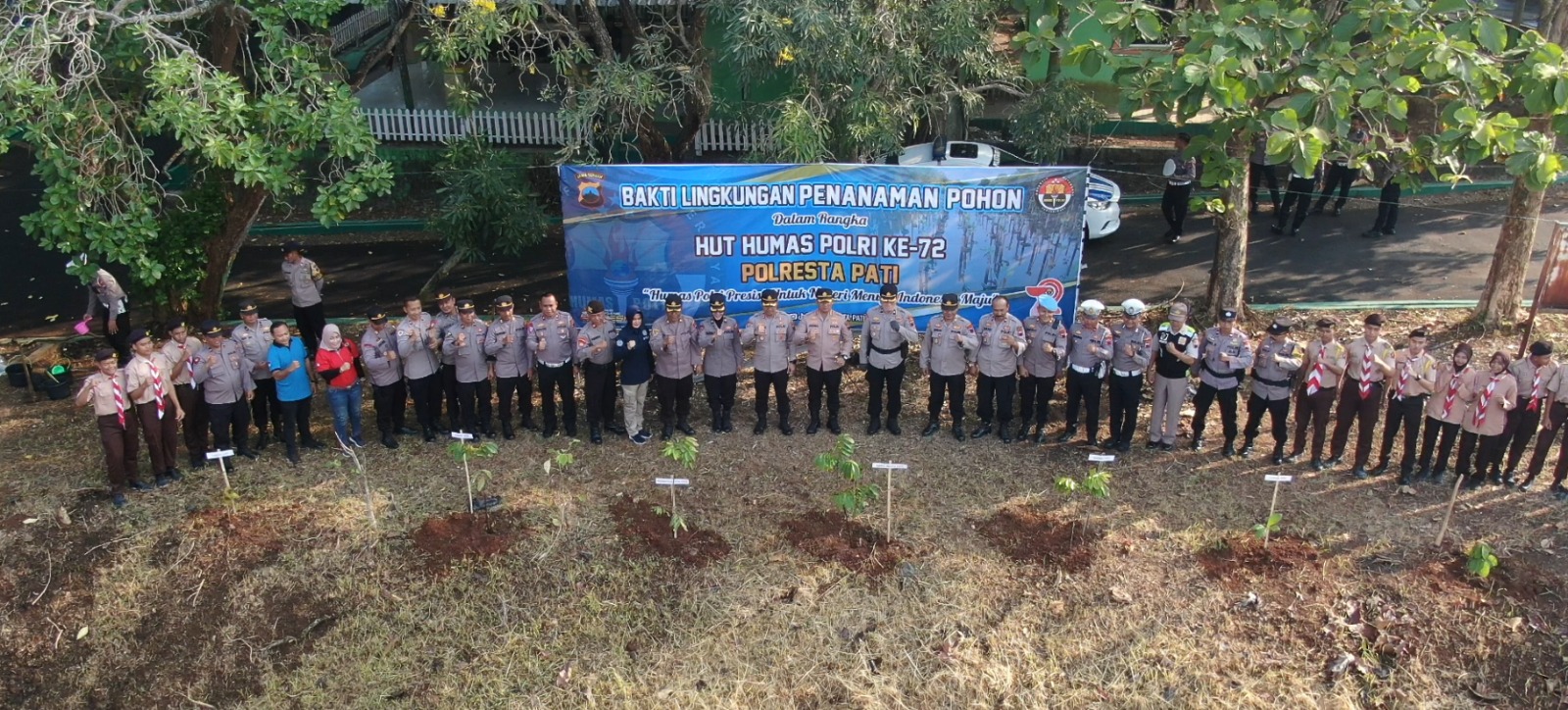 Ratusan Pohon Ditanam, Kapolresta Pati : Peduli Lingkungan, Inilah Upaya Penghijauan