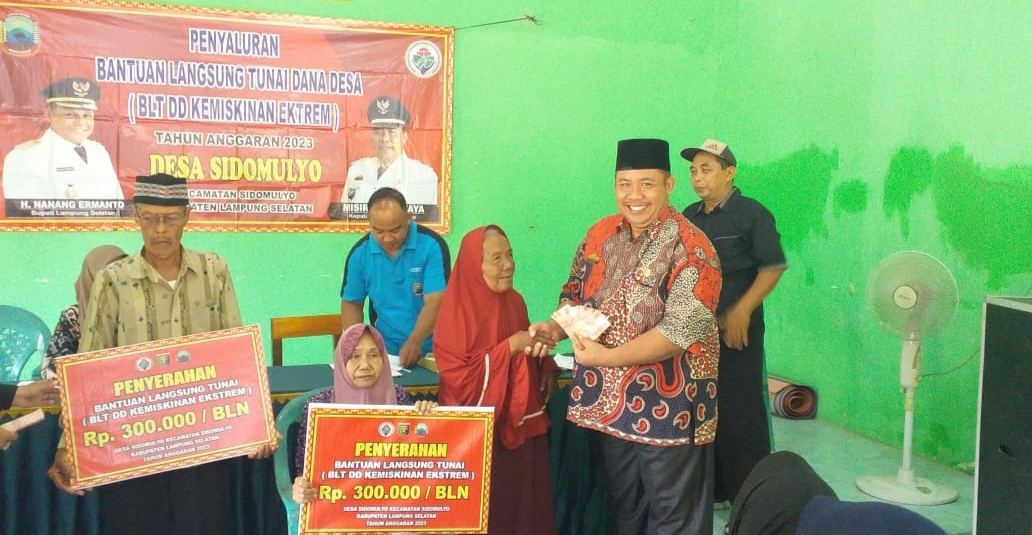 Pemdes Sidomulyo Salurkan BLT DD 2023 Tahap Ke-empat
