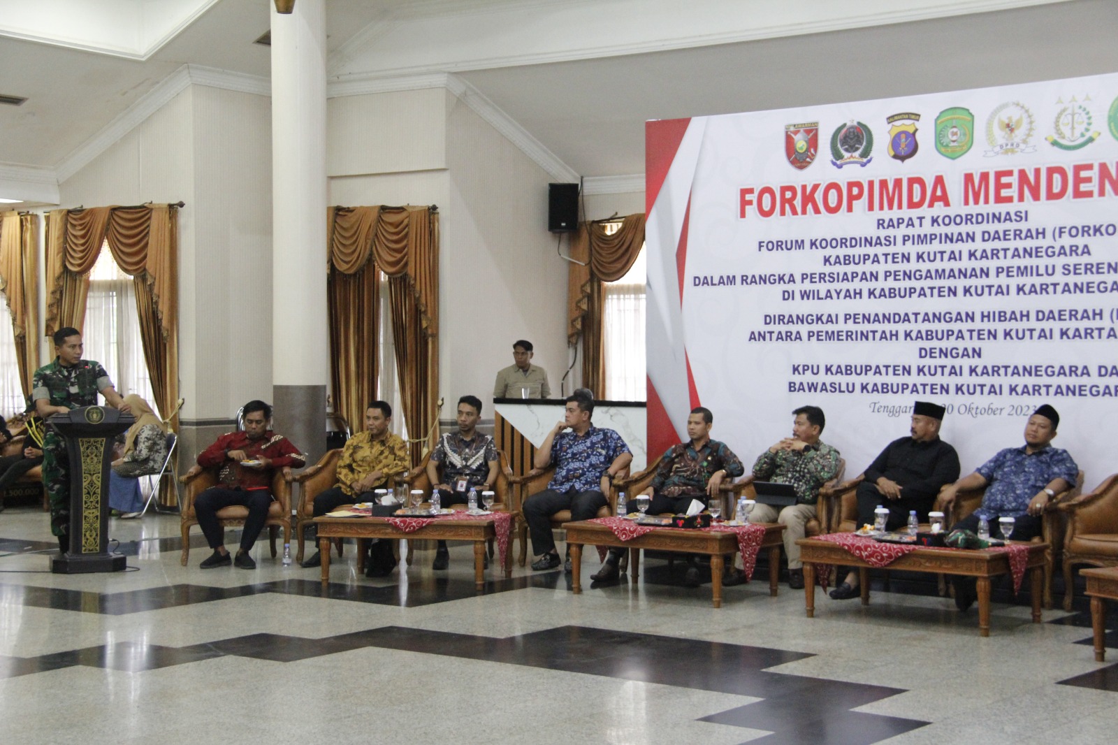 Hadiri Rapat Koordinasi Forkopimda, Dandim 0906/Kkr Sampaikan Paparan Terkait Pengamanan Pemilu