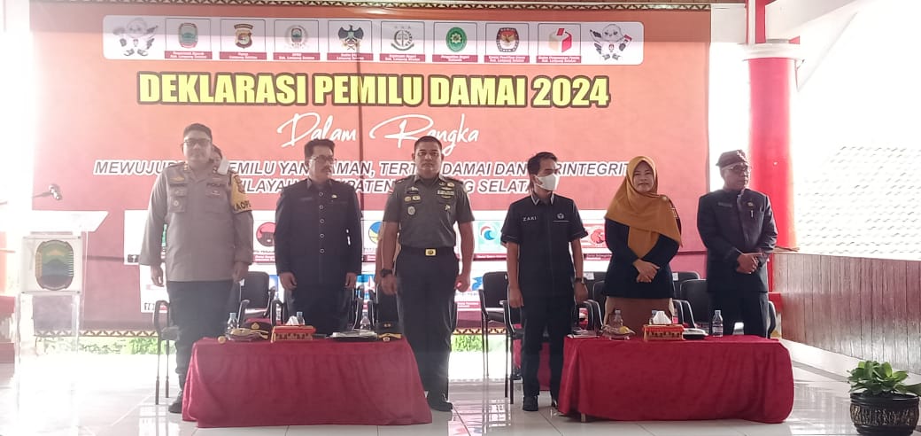 Ketua Komisi I DPRD Lamsel Dwi Riyanto Hadiri Deklarasi Pemilu Damai