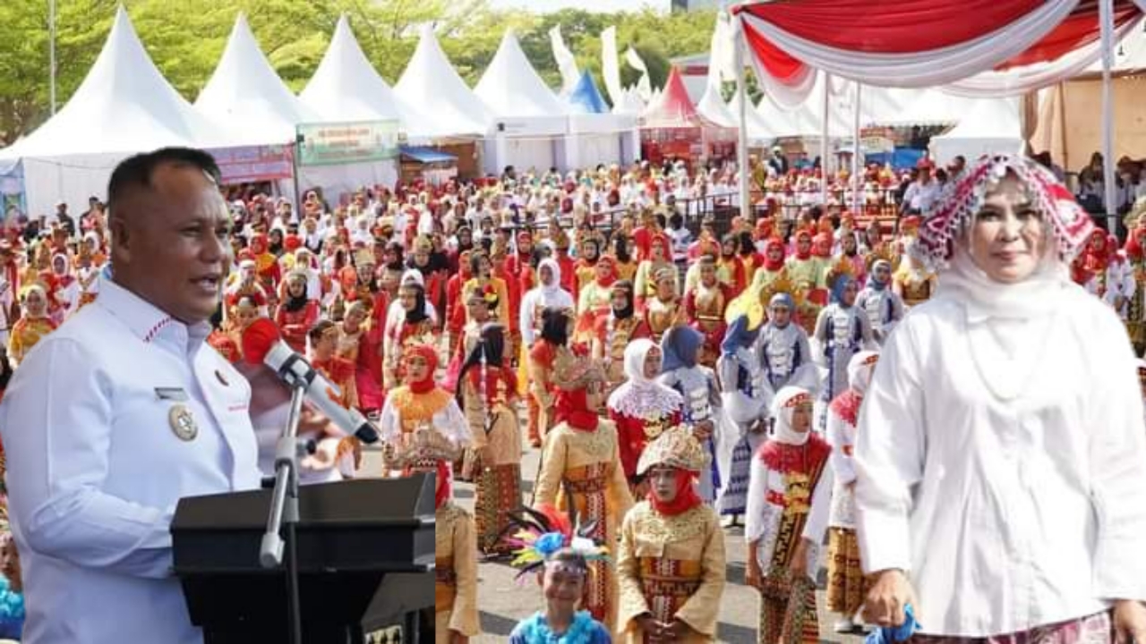Meriahkan HUT Ke-67 Lampung Selatan Pemkab Gelar Tari Pedana Secar Massal
