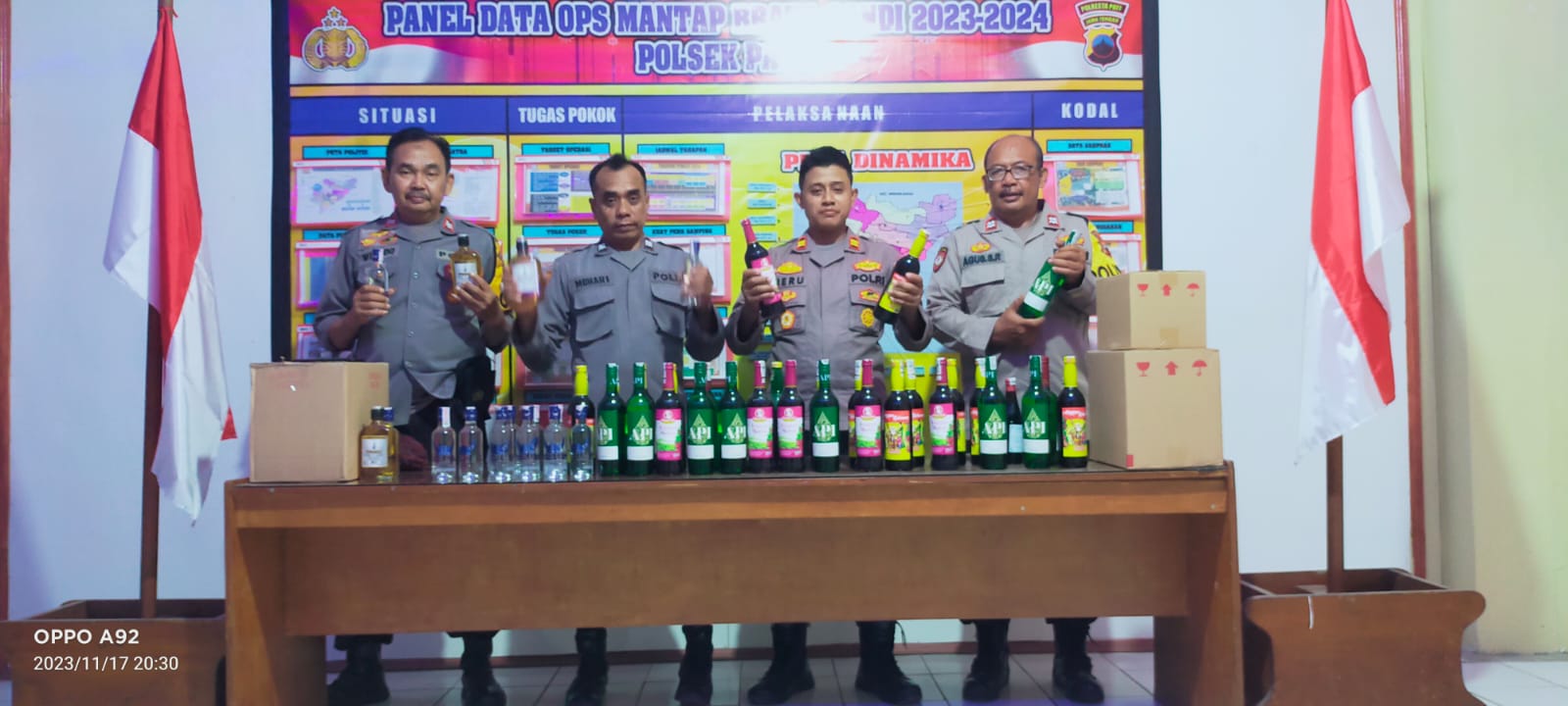 Polsek Pati Kota Razia Peredaran Miras