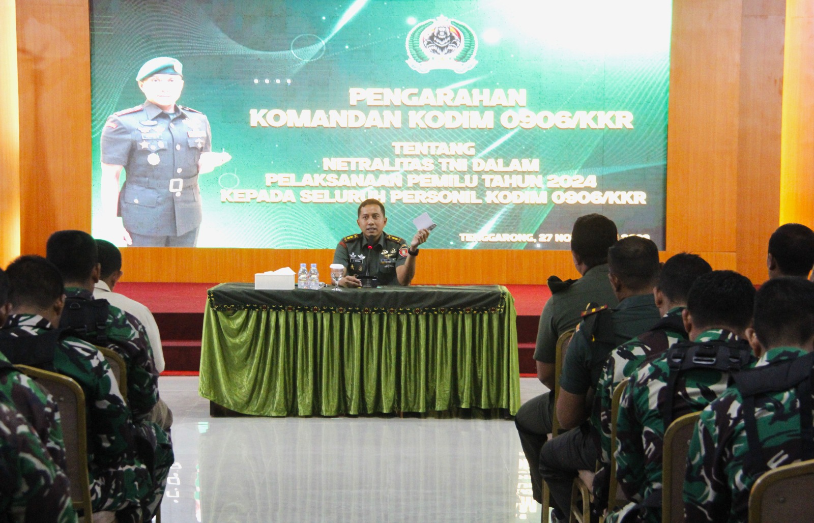 Dandim 0906/Kkr Tekankan Netralitas TNI Pada Prajurit Dan PNS Saat Jam Komandan