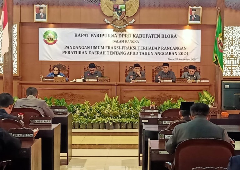 Rapat Paripurna DPRD Blora Penetapan APBD Tahun 2024
