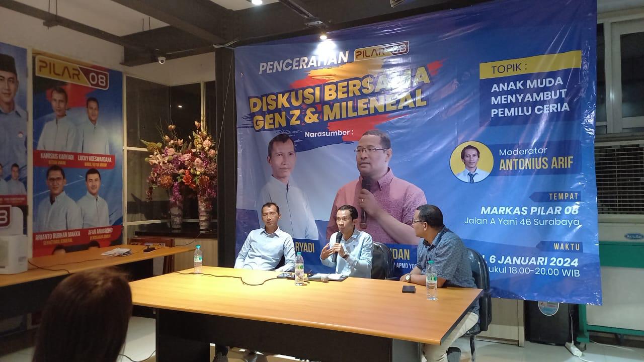 Diskusi Wawasan Politik, Ketum Pilar 08 Gandeng Generasi Milenial dan Gen Z