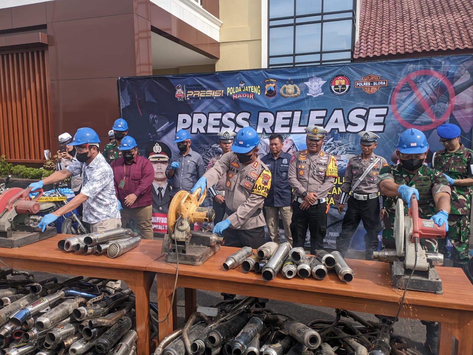 Polres Blora Gelar Konferensi Pers Penindakan Knalpot Brong