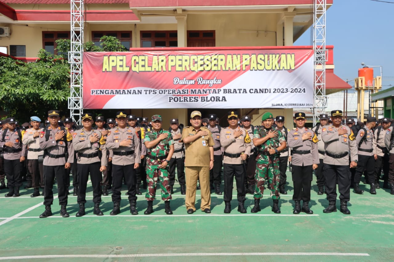 Ribuan Petugas Gabungan di Blora Diterjunkan ke TPS Untuk Amankan Pemilu 2024