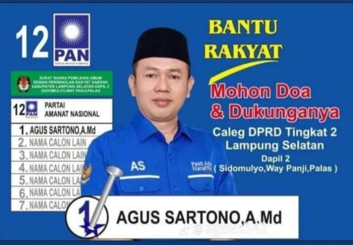 Wakil Ketua 1 DPRD Lamsel Agus Sartono Dipastikan Duduk Kembali