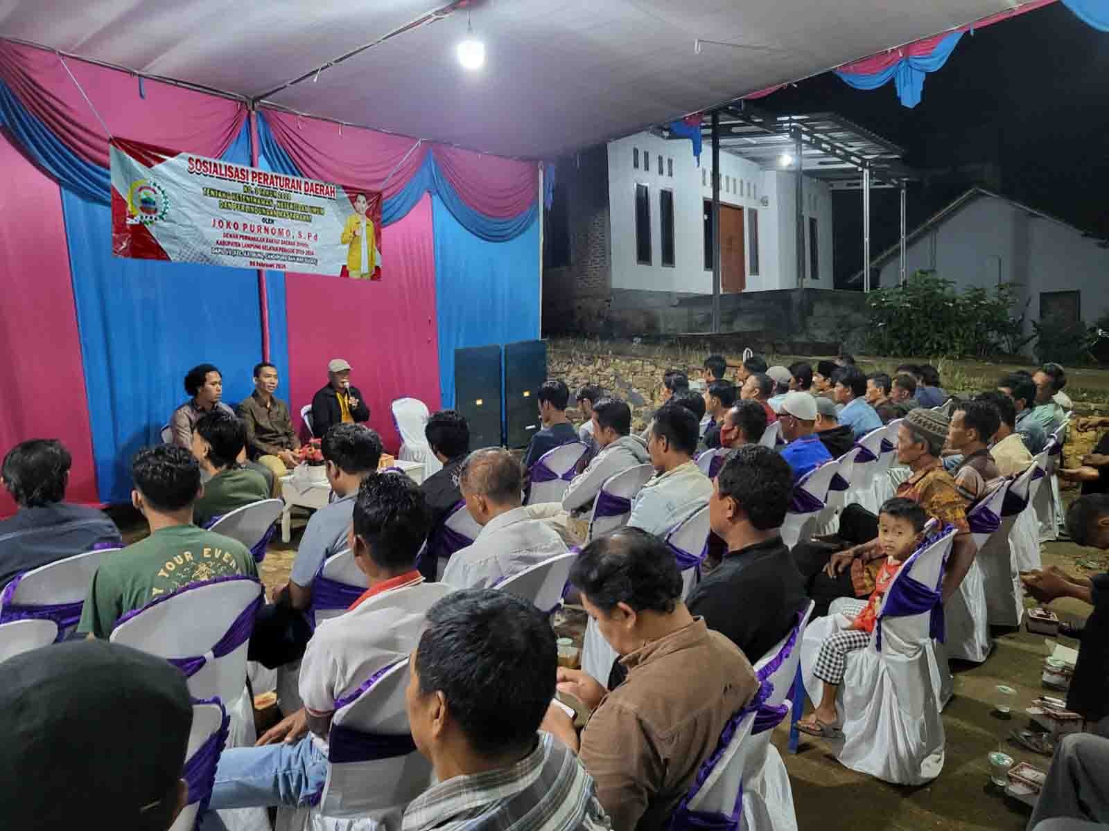 Legeslatif dari Partai Hanura Joko Purnomo Gelas Sosialisasi Perda No 3 Tahun 2020