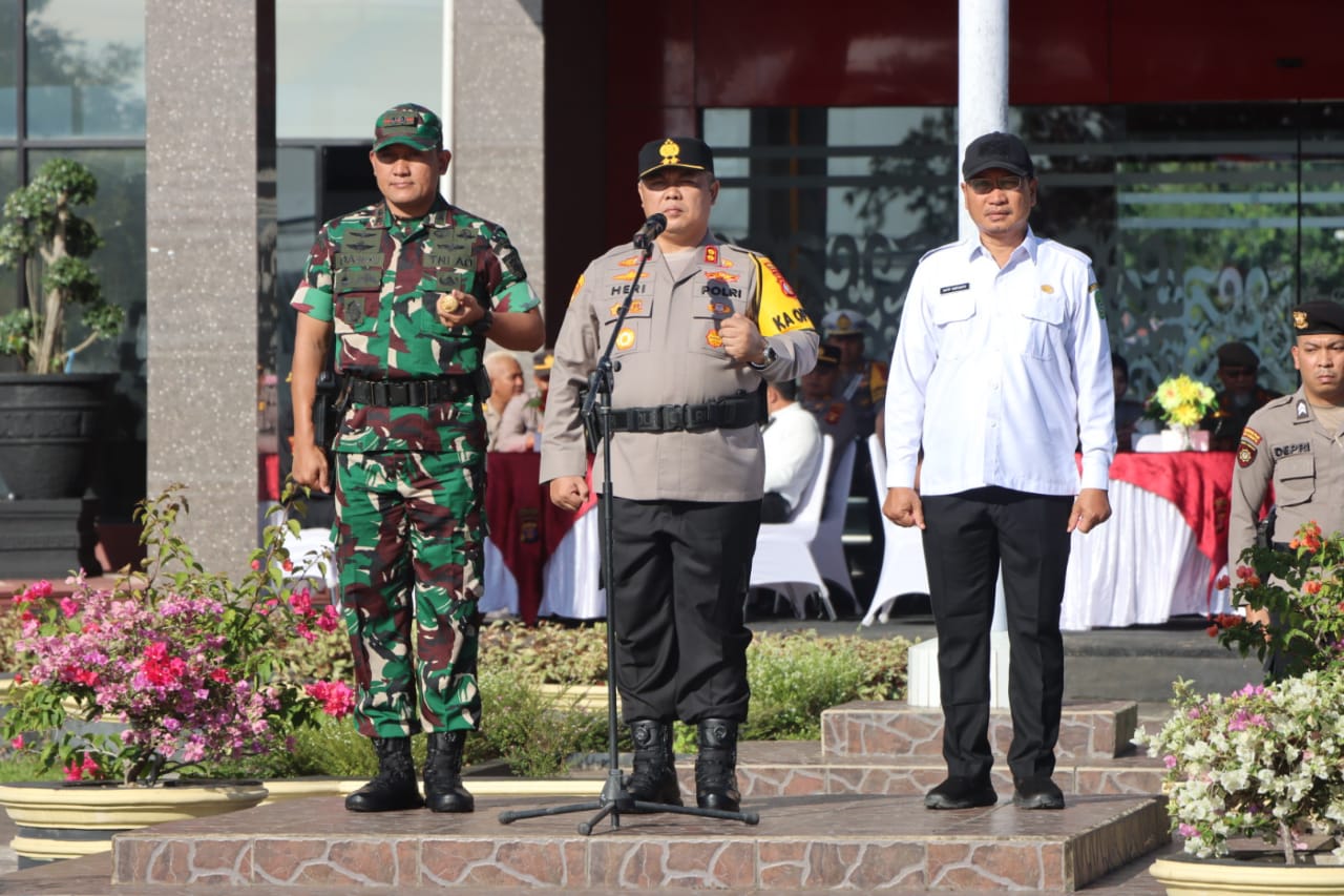 Dandim 0906/Kkr Hadiri Apel Gelar Pasukan Dalam Rangka Pengamanan Hari Raya