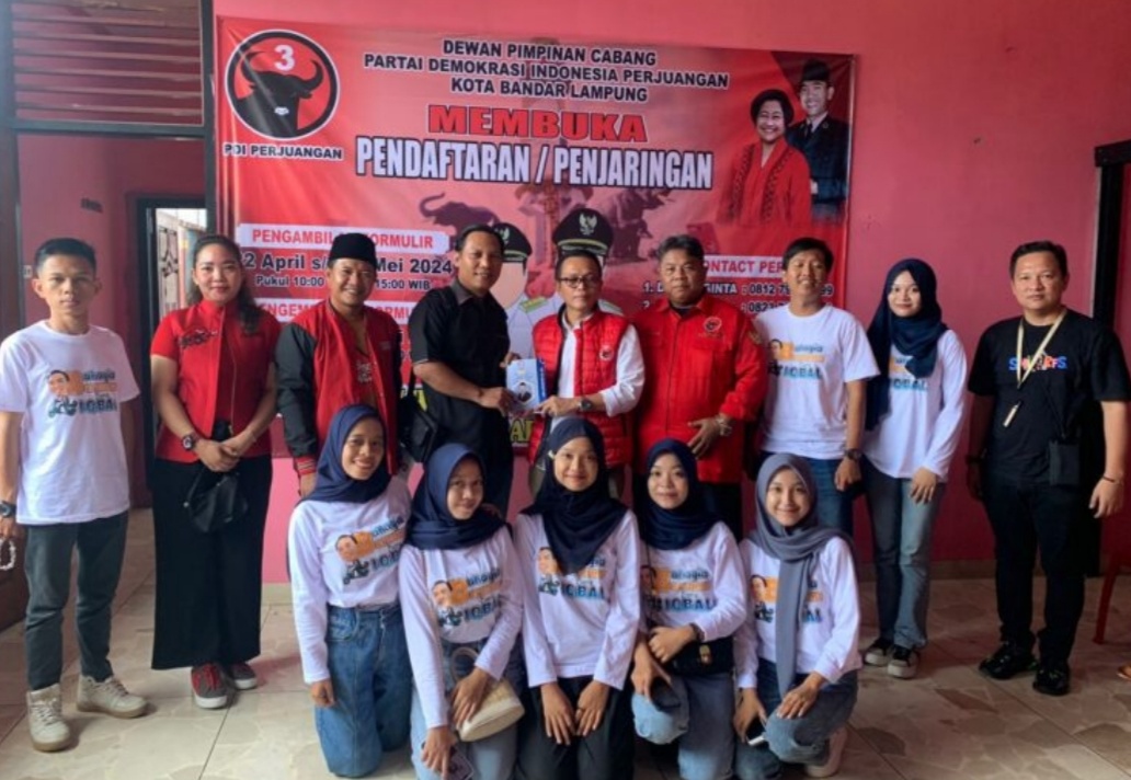 Berkonsep Bandar Lampung Bahagia Iqbal Ardiansyah Ambil Formulir Pencalonan dari Partai PDI-P