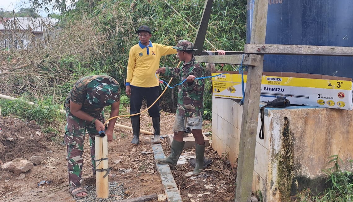 Giat TMMD Ke-120 Kodim 0908/Bontang, Pembuatan Sumur Bor Hampir Rampung