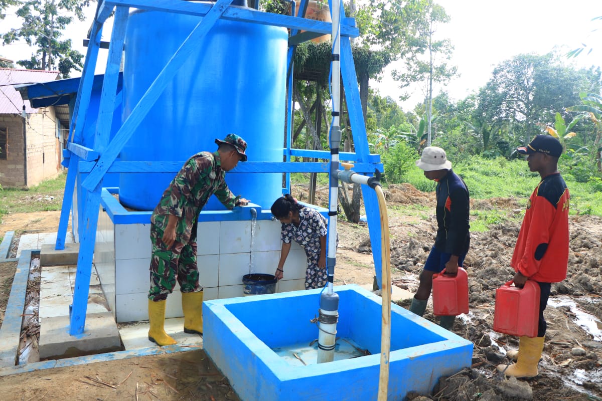 Sumur Bor Buatan Satgas TMMD ke-120 Kodim 0908/Bontang, Mulai Dinikmati Masyarakat