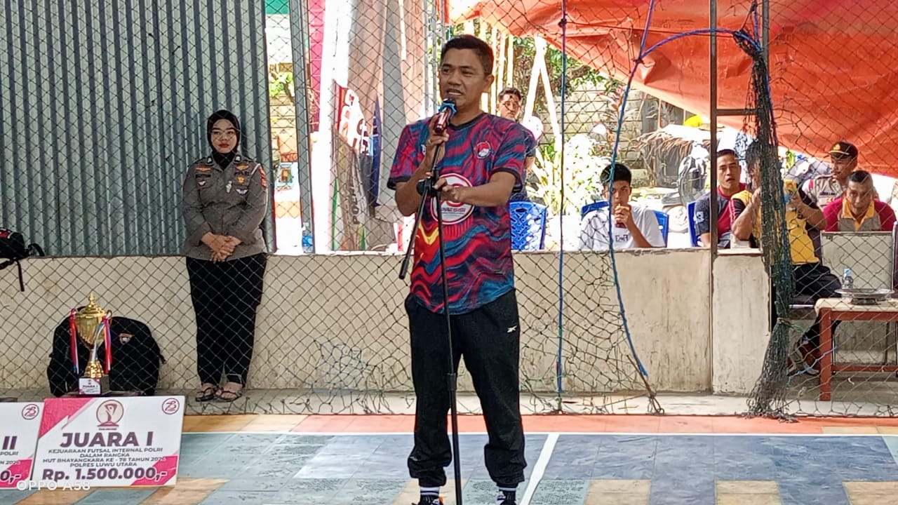 Polres Luwu Utara Gelar Turnamen Futsal Internal Penuh Sportivitas, Sambut HUT Bhayangkara ke 78