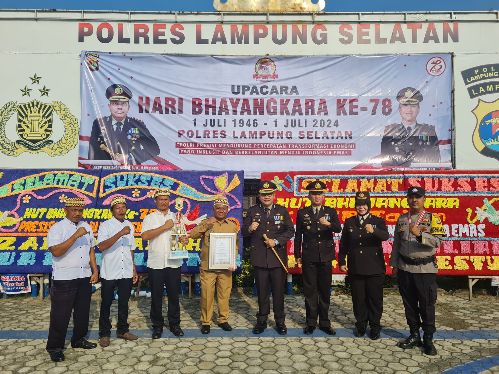 Di HUT Ke-78 Bhayangkara, Pemdes Rantau Minyak Terima Kapolres Lamsel
