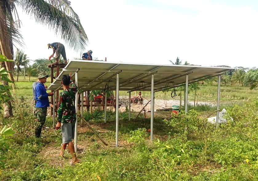 Progres TMAB Pertanian di Poktan Karya Usaha, Tahap Pemasangan Panel Solar Cell dan Tandon Air