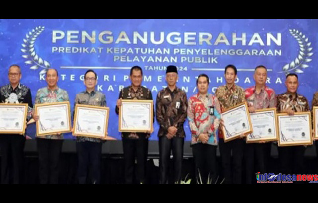 Pemkab Lamsel Terima Penghargaan Pelayanan Publik Kualitas Tinggi 2024 Dari Ombudsman RI