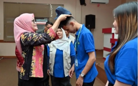 Pj Sekda Lamsel Intji Indriati, Terima Mahasiswa KKN Asal Unila