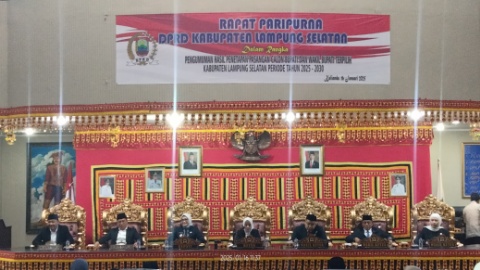 DPRD Lamsel Gelar Paripurna Penetapan Paslon Bupati Terpilih Egi-Syaiful