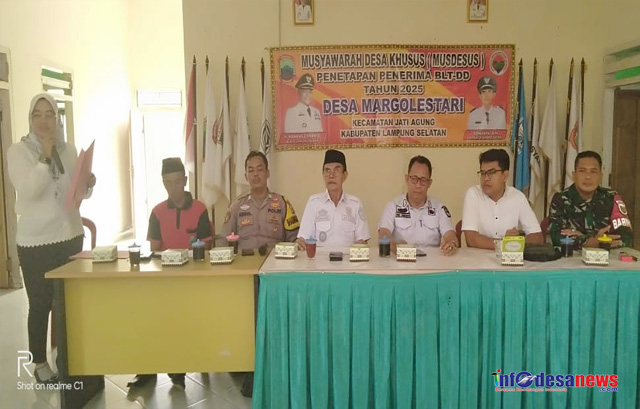 Sonjaya Pimpin Musdesus Di Desa Margolestari Penetapan KPM BLT-DD TA-2025