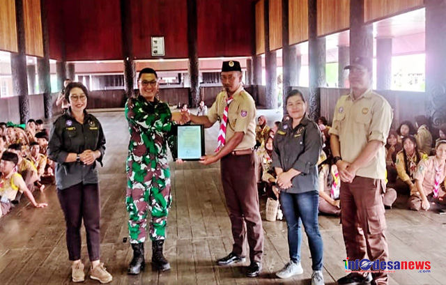Kasdim 0912/Kubar Berikan Pembekalan Survival Kepada Pramuka Saka Wira Kartika Kutai Barat