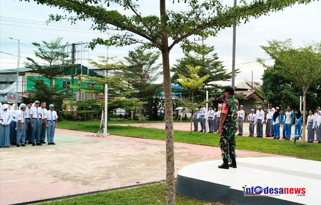 Manunggal Pendidikan, Babinsa Kelurahan Timbau Ingatkan Pentingnya Nilai-Nilai Pancasila