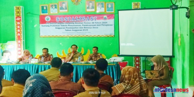 Dinas PMD Lamsel Gelar Sosialisasi Perbub Tentang Pedoman Teknis Penyusunan, Pelaksanaan dan Pelaporan APBDes