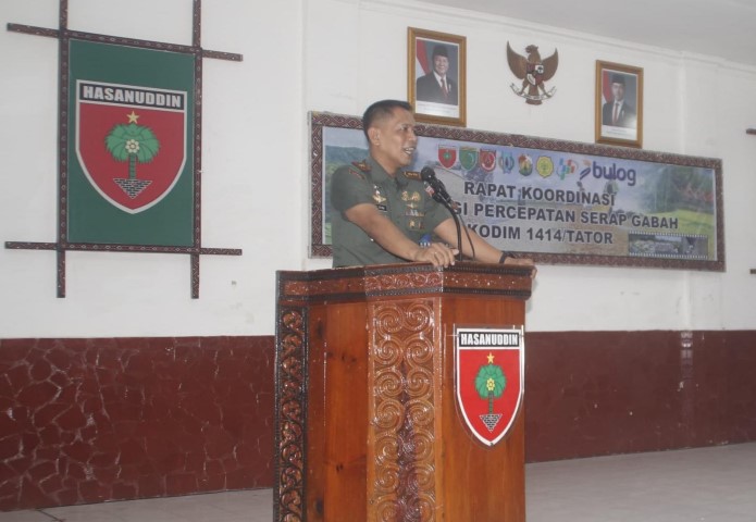 Jaga Ketahanan Pangan, Dandim 1414/Tator Gelar Rakor Strategi Percepatan Serap Gabah