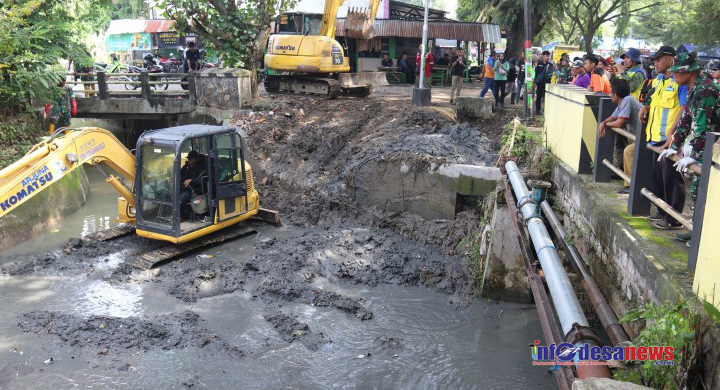 Pemkab Blora dan Forkopimda Bersihkan Aliran Sungai Pemicu Banjir di Cepu