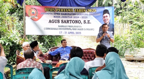 Anggota DPRD Lamsel, Agus Sartono Gelar Reses, Serap Aspirasi Warga Soal Infrastruktur dan Kesehatan