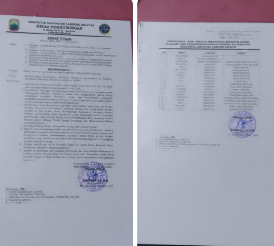 Penunjukan Pihak Ketiga Dengan Pola Bagi Hasil, Dishub Lamsel Ditenggarai Tabrak PP 35 Tahun 2023