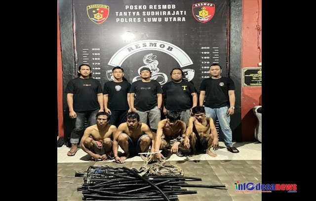 4 Pelaku Pencurian Perangkat BTS Telkom di Luwu Utara di Tangkap Polisi