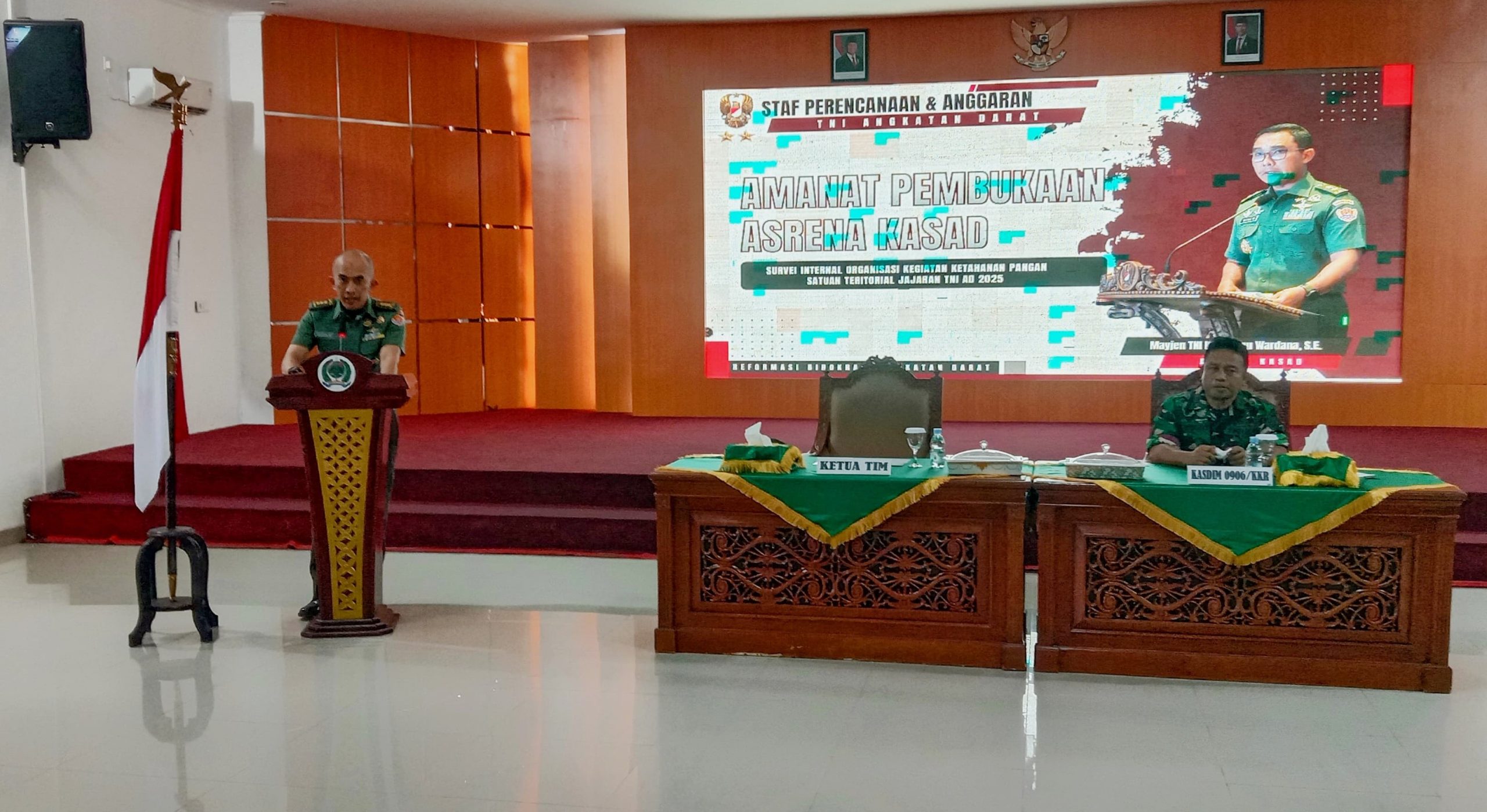 Staf Perencanaan TNI AD Lakukan Survei Internal Kinerja Organisasi Hanpangan di Kodim 0906/Kkr