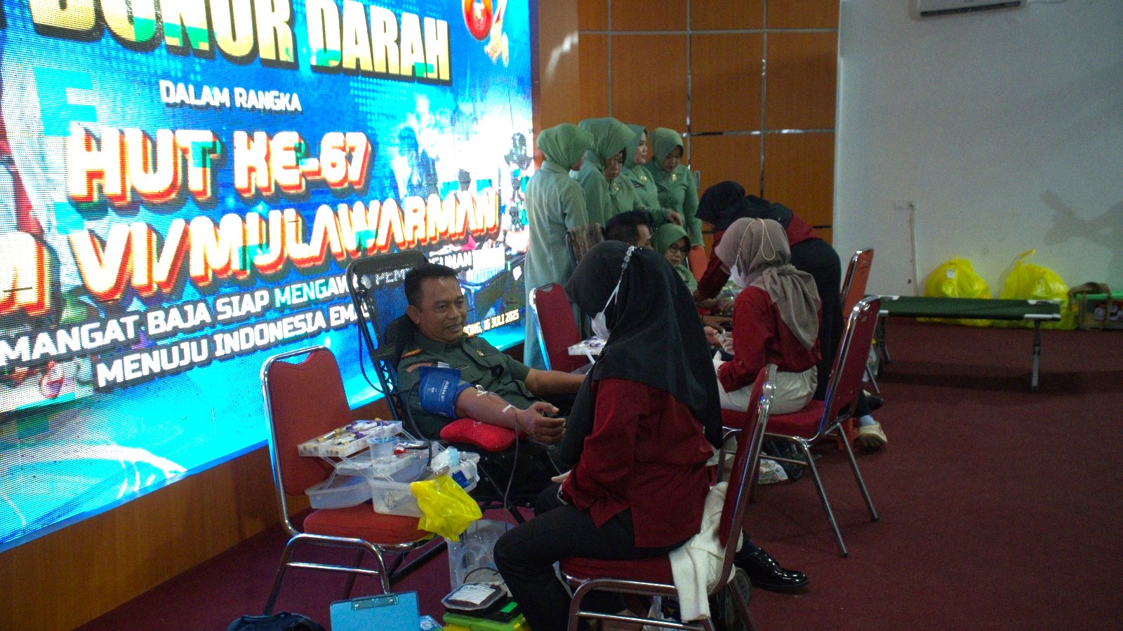 Rayakan HUT Kodam, Kodim 0906/Kkr gelar Pengobatan Gratis  Dan Donor Darah