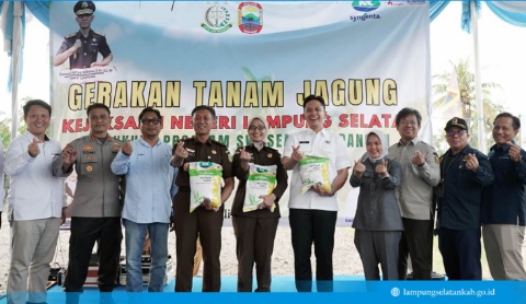 Bupati Lamsel, Egi Bersama Kejati Tanam Benih Jagung