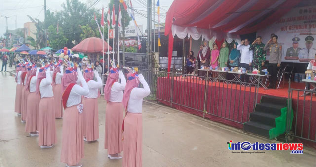 Danramil 05/MJ Bersama Forkopimcam Semangati Peserta Gerak Jalan Indah dalam Rangka HUT RI ke-80