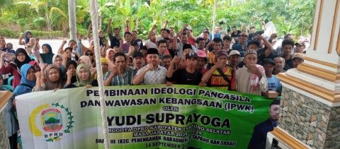 Anggota DPRD Lamsel , Yudi Suprayoga Gelar Sosialisasi Ideologi Pancasila dan Wawasan Kebangsaan