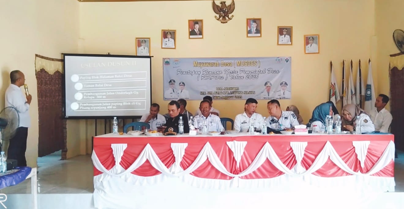 Pemerintah Desa Sidoharjo Pada Musrenbangdes Fokus Di Pembangunan Jalan Lingkungan
