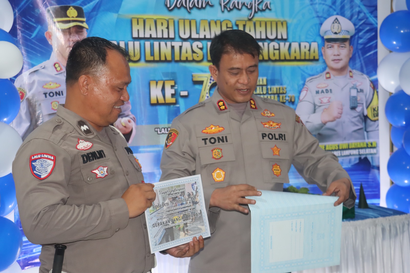 HUT Lalu Lintas Bhayangkara Ke 70″Polres Lampung Selatan Santuni Anak Yatim